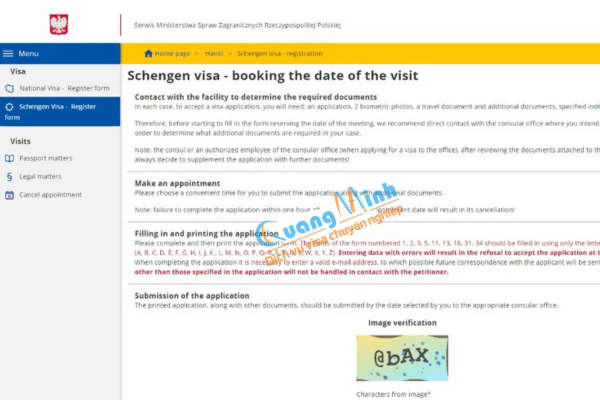 đơn xin visa ba lan - quang minh visa